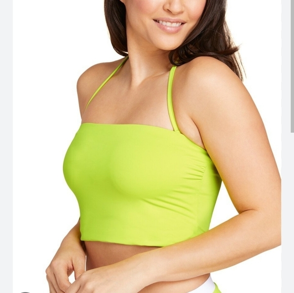 NWT Andie Aruba top Swim Top Neon Lemon womens - Picture 1 of 2